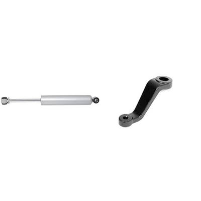 Rough Country N3 Steering Stabilizer for Jeep TJ, YJ, XJ, ZJ & GM - 8731730 & Drop Pitman Arm for 87-06 Jeep Wrangler | 84-01 Cherokee XJ - 6605