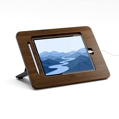 AFOOYO Bamboo Tablet Drawing Stand Tablet Holder - Portable & Adjustable 5 Angles,Laptop Stands Riser,Compatible with 12.9/13 inch iPad Pro-3rd-7th Gen(Walnut Varnish)