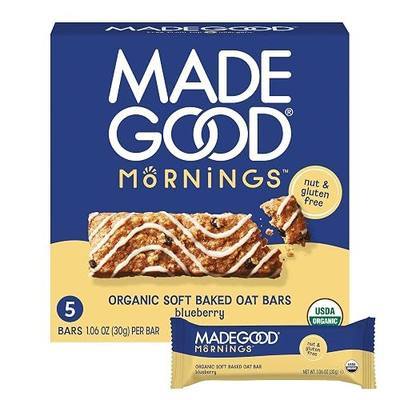 MadeGood Morning Blueberry Bars, 5.3 Ounce