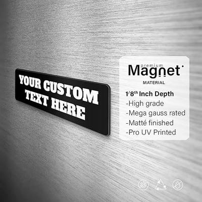 Custom Bumper Magnet | Customizable Fridge Magnets | Multiple Sizes and Quantities | 20 Fonts | 10 Background Colors | Easy to Personalize (10-Inch by 3-Inch)