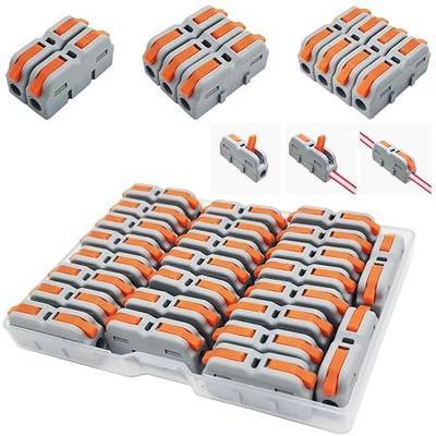 CESFONJER Wire Connectors, SPL-1M Lever Nut Connector, 25 Pcs Mini Electrical Connectors,Splicing Type Quick Terminal Block Spring Connector (Free Combination)