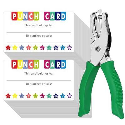 200 PCS Punch Cards, Incentive Card with Handheld Puncher Kit Star Shaped Incentive Loyalty Reward Cards Boost Creativity & Skills Development for Business, Classroom, Students Behavior, 3.5” x 2”