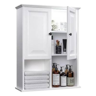 HAIOOU Bathroom Wall Cabinet with Motion Sensor Light, 23.6 Inch - White | Wooden Wall Mounted Medicine Cabinet with Adjustable Shelf, Soft Close Hinges for Over the Toilet Bathroom Storage