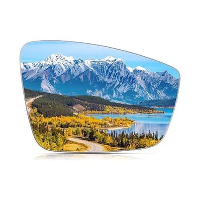 BDFHYK Passenger Side Non-Heated Mirror Glass Compatible with VW 2012-2019 Beetle, 2011-2018 Jetta, 2012-2017 Passat, Convex Side View Mirror with Full Size Adhesive Replaces 5c6857522