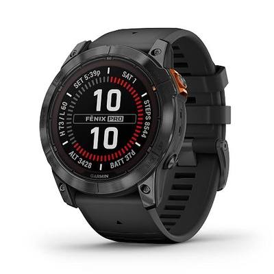 Garmin fēnix 7X Pro Solar, Multisport GPS Smartwatch, Built-in Flashlight, Solar Charging Capability, Black | 51mm Multisport GPS Watch, Built-in LED Flashlight, Solar-Charging Lens, 1.4 Display, Long Battery Life