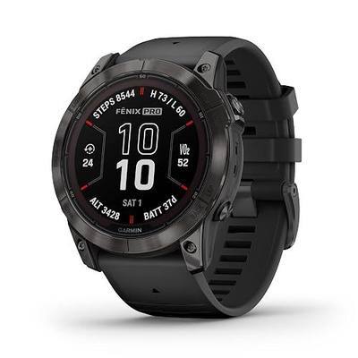 Garmin fēnix 7X Pro Sapphire Solar, Multisport GPS Smartwatch, Built-in Flashlight, Solar Charging Capability, Black | 51mm Multisport GPS Watch, Power Sapphire Solar Charging, Built-in LED Flashlight, Carbon Gray Dlc Titanium Case