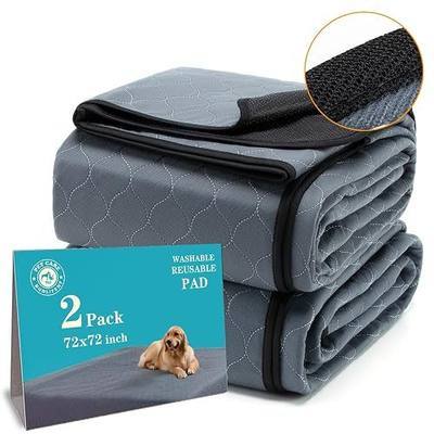 Bunlitent Extra Large Washable Pee Pads for Dogs 72" x 72", 2 Pack, Grey | Leakproof, Super Absorbent, Reusable, Quick Dry, Anti-Slip, Waterproof, Reusable Puppy Pads, Whelping Pads for Pet