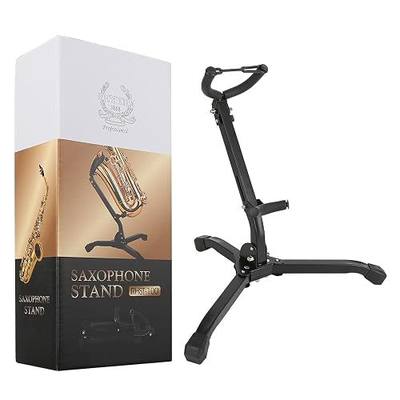 RHYTHM Folding Saxophone Stand, Alto/Tenor Sax Stand, Adjustable Saxophone Holder Rack Portable Saxophone Stand