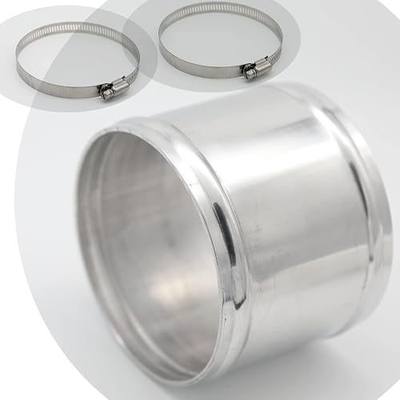 102mm(4") OD, Length 3" (76mm), Straight 4 Inch 6061 Aluminum Alloy Hose Joiner Tube Intercooler Pipe Connector High Class Glossy Polished Treatment Air Intake Tube with Bead Roll