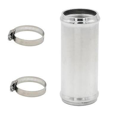 38mm(1.5") OD, Length 3" (76mm), Straight 1.5 Inch 6061 Aluminum Alloy Hose Joiner Tube Intercooler Pipe Connector High Class Glossy Polished Treatment Air Intake Tube with Bead Roll