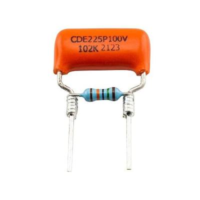 Musiclily Pro Treble Bleed Mod with Sprague Orange Drop 225P Capacitor and Precision Resistor for Electric Guitar Bass .001uF+150K | Film/Sheet Polyester 225P for Electric Guitar Bass .001uF + 150K