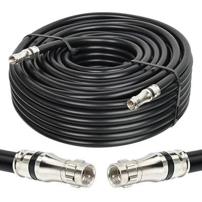 MOOKEERF RG11 Coaxial Cable 100ft,Low Loss 14AWG RG11 Coax Cable 75ohm with F Type Connector High Definition for CATV,Satellite Dish,VHF/UHF,Radio,TV Antennas