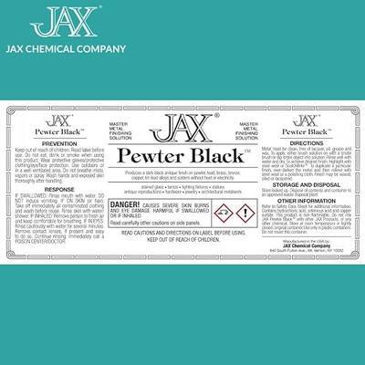 JAX Pewter Black - Metal Finishing Solution - Antique Finish without Heat or Electricity - 2 Ounce