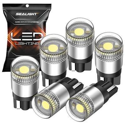SEALIGHT 194 LED Light Bulbs 6000K White, W5W 168 2825 T10 Car Interior Light Bulb Replacement for License Plate Light, Dome Light, Map Light, Courtesy Light, Pack of 6