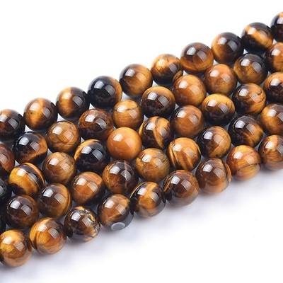 14mm Natural Yellow Tiger Eye Beads Round Semi Precious Gemstone Loose Beads for Jewelry Making 28pcs/Strand