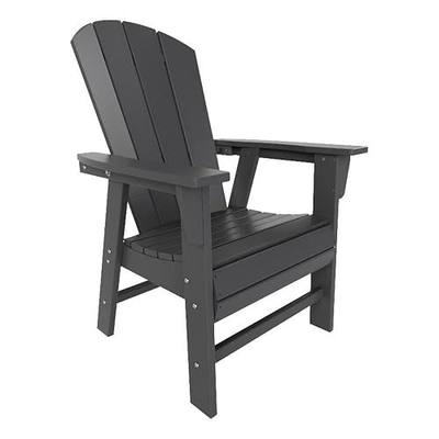 Costaelm Lawn Chairs, Front Porch Chairs HDPE Balcony Pool Adirondack Chair, Modern Outdoor Patio Chair, Garden Resin Lounge for Outside, Gray