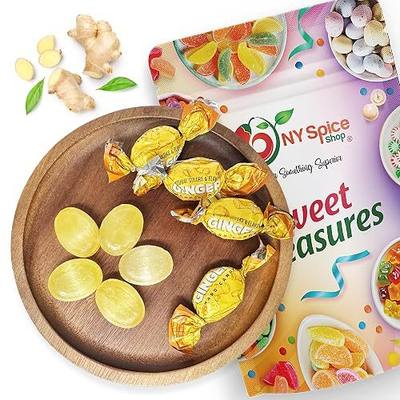 NY SPICE SHOP Ginger Candy - Ginger Hard Candy - Ginger Candies - Ginger Candy Hard - Hard Ginger Candy - Natural Ginger Candy - Ginger Cuts Candy - 1 Pound