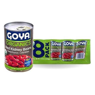 Goya Organic Red Kidney Beans, Low Sodium with Sea Salt, 15.5 Oz (Pack of 8)