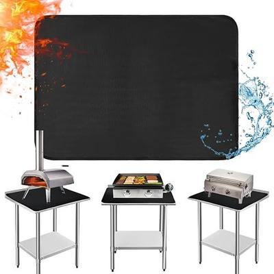 Heat Resistant Mats for Countertop fits Tabletop Grill, 31x24x0.02in, Black | 1022℉ Fireproof grill mat for countertop/table protection, fits gas/charcoal grills, pizza ovens, fits Blackstone & Ninja