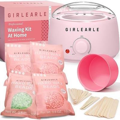 Waxing Kit for Women and Men, GIRLEARLE Wax Warmer Hair Removal at Home with Beads, Multiple Formulas Target Different Types of Sensitive Skin Body, Brazilian Bikini, Eyebrow, Facial | Wax Pot for Hair Removal Sensitive Skin Full Body, Brazilian Bikini, Eyebrow, Facial, Legs with Wax Beads & Silicon