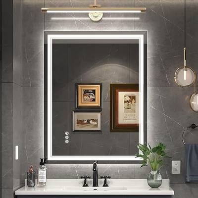 Ratsamee 28" x 36" Led Mirror for Bathroom with Front Light and Backlit, Bathroom Mirror with Led Lights, Vanity Mirror with Lights for Wall, Anti-Fog, Dimmable 3-Color(frontlit+Backlit)