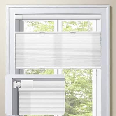 MiLin Top Down Bottom Up Cordless Cellular Shades No Tools No Drill Blinds for Windows Shades for Indoor Windows Honeycomb Blinds - Light Filtering White