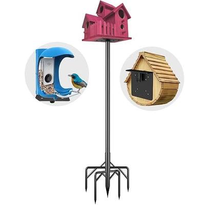 Bird Feeder Pole Kit, 79 Inch Bird House Pole for Outdoors Heavy Duty,5 Base Prongs Adjustable Birds Feeder Stand for House