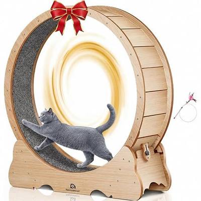 Cat Wheel, 46" XL Large Exercise Running Wheels with Detachable Carpet for Indoor Cats
