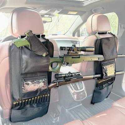 BLISSWILL 2-Pack Automotive Gun Rack & Seat Organizer with Storage Pockets & Tactical Design for Car & Truck