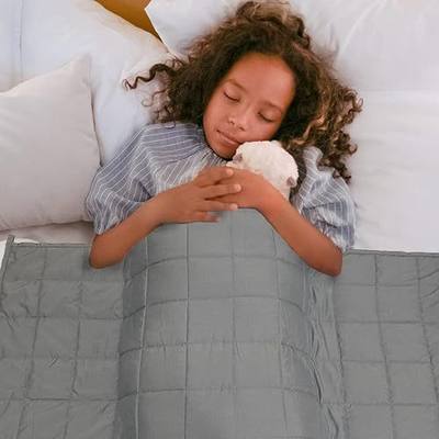 Aimon Weighted Blanket 3Lb, Dark Grey, Washable Breathable Weighted Blanket for Outdoors, Small Size, Soft and Calm with Glass Beads (20"*30", 3Lbs)