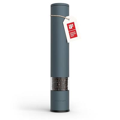 LARS NYSØM Salt Pepper Mill Manual with adjustable ceramic grinder from coarse to fine I Design Spice Mill (Stone Blue)