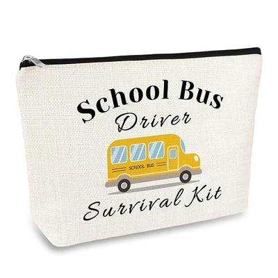 School Bus Driver Appreciation Gifts Makeup Bag Thank You Gift for School Bus Driver Christmas Birthday Graduation Goodbye Retirement Present Cosmetics Bag for Women Travel Zipper Toiletries Pouch
