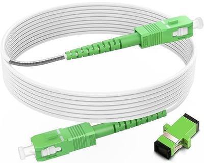 RamboCables-OS2 SCA to SCA Fiber Optic Internet Cable Armored, 30ft/10m | Single Mode Fiber Optical Patch Cord Simplex, 9/125um, LSZH