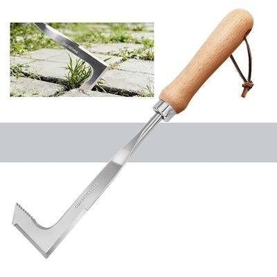 Crack Weeder, Stainless Steel Crevice Weeding Tool, Weeder Tool | L-Shaped Side-Walk Weed Puller Spatula, Efficient Manual Weeder for Sidewalk, Paver, Narrow and Wall Gaps, Walkway Edging
