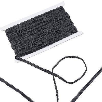 PandaHall 27 Yards Black Braid Lace Trim, 1/4 inch Polyester Gimp Braid Trim Centipede Braid Trim Decorative Craft Lace Ribbon for Upholstery Curtain Costume Crafts Sewing Halloween Decor