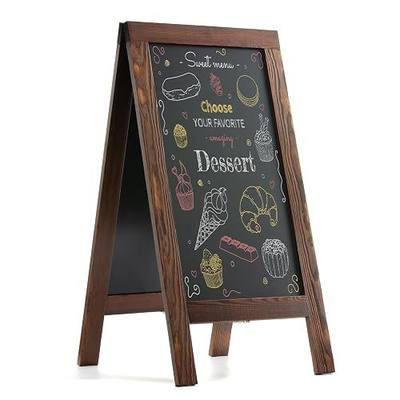 DAHAPYBOO Sandwich Board 40"x20" Solid Pine Wood Rustic Brown | Chalk Board Sign Board,Sandwich Board Signs Outdoor, Chalkboard Easel,A Frame Chalkboard Sign