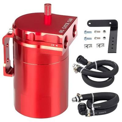 JDMON Oil Catch Can, Oil Separator Reservoir Tank Compatible with Ford F150 | 2.7EB 3.5EB 5.0L 2011-2021, Expedition 3.5L EcoBoost 2018-2021, Raptor 3.5L Ecoboost 2017-2021, Passenger Side, 350ml Red
