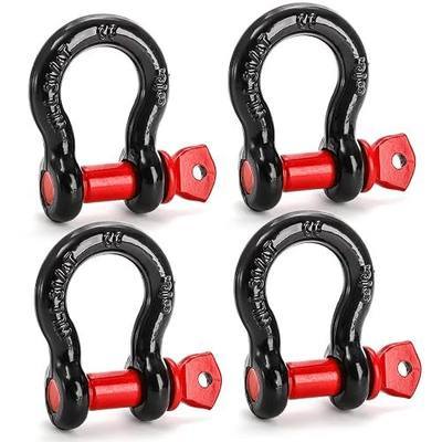 Bekith 4 Pack 5/8" D Ring Shackle 3.25 Ton (7165 Lbs) Capacity with 3/4" Pin Heavy Duty Shackles for Tow Strap, Winch, Off-Road Truck Vehicle Recovery