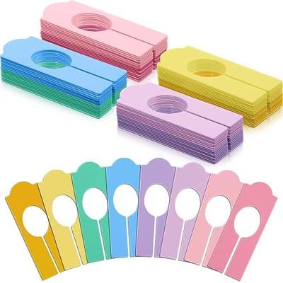 Sintuff 64 Pcs Hanging Closet Size Dividers Clothing Plastic Rack Dividers Rectangular Reusable Closet Labels Separators for Clothing Racks Retail Garment Organizer(Multicolor)