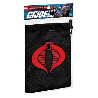 Renegade Game Studios G.I. Joe Cobra Dice Bag - RPG Drawstring Pouch | Double-lined storage for polyhedral dice sets, measuring 6.25x8.5 in with a locking toggle and iconic Cobra logo