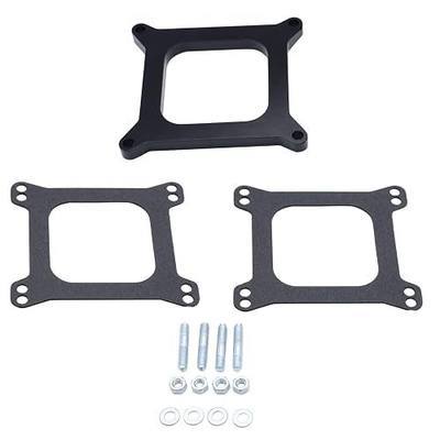Black Carb spacers 1/2" Tall Open Phenolic Carburetor Spacer Compatible with Holley 4150/4160 4bbl. SBC BBC Carb(1 SET)