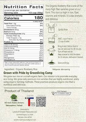 Organic Riceberry Rice Purple Thai Black Jasmine Rice, 4 LB | USDA Certified, Premium Freshness, Small Lot Harvest, Direct from Farm to Table