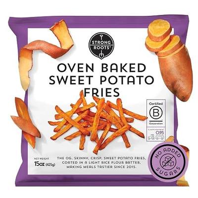Strong Roots Oven Baked Sweet Potato Fries, 15 oz., Vegan & Gluten Free, Low in Sugar, Salt & Saturated Fat, No Trans Fat