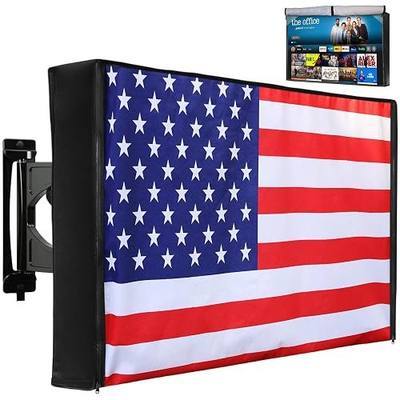 Outdoor TV Cover 52 to 55 Inch Weatherproof, Zipper Waterproof Outside TV Covers Heavy Duty 600D Oxford TV Covers Outdoor TV Screen Protectors Shield with Front Flap for Flat Screen Outdoor TVs