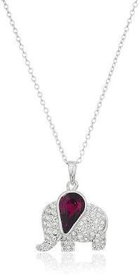 Amazon Essentials .925 Sterling Silver Whimsical Critters Crystal Pendant Necklace for Women, 18" Forzatina Chain, Hypoallergenic Women's Jewelry