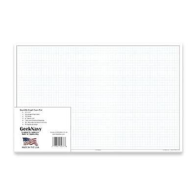 GeekNavy 11" x 17" Quadrille Graph Paper 50 Sheets Landscape - 0.25" 4x4 Square Grid, Blueprint, High Brightness, Border-Outlined, Large Drafting (1-Pack)