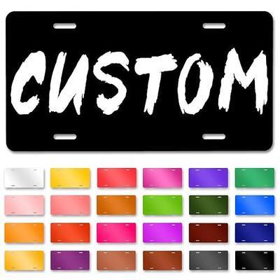 Front License Plate Personalized, Personalized License Plate for Front of Car with Image Text, Customized Front License Plate Designs, Auto Car Tags, Vanity Plate (6 x 12 Inch), black