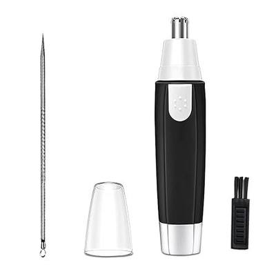 Nose Hair Trimmer for Men and Women,Professional Painless Clean Nasal, Ear & Facial Hair Electric Trimmer,Battary-Operated Eyebrow Clipper,Dual Edge Blades for Easy Cleansing Black