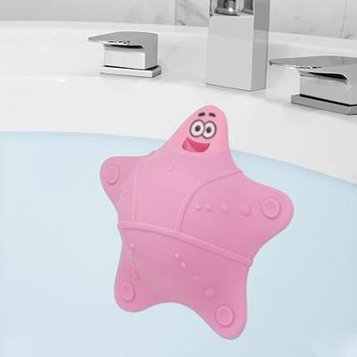 Bathtub Overflow Drain Cover with 5 Suction Cups, Pink | Adds 3-4 Inches of Water Depth, Starfish-Shaped Silicone Bath Tub Drain Plug