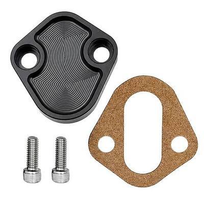 Billet SB Ford Fuel Pump Block-Off Plate Kit, Fuel Pump Plate Black
